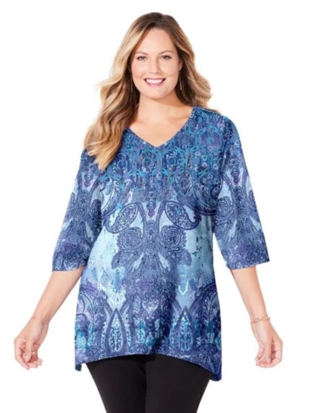 Catherines Top 4X Tunic Blue